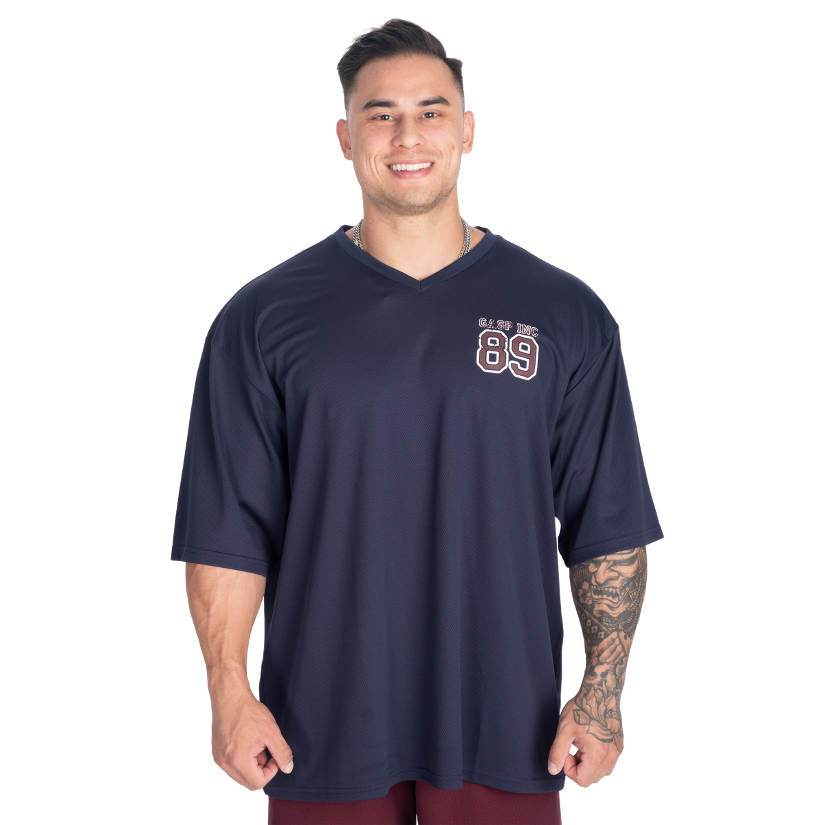 GASP V-Neck Mesh Iron Tee
