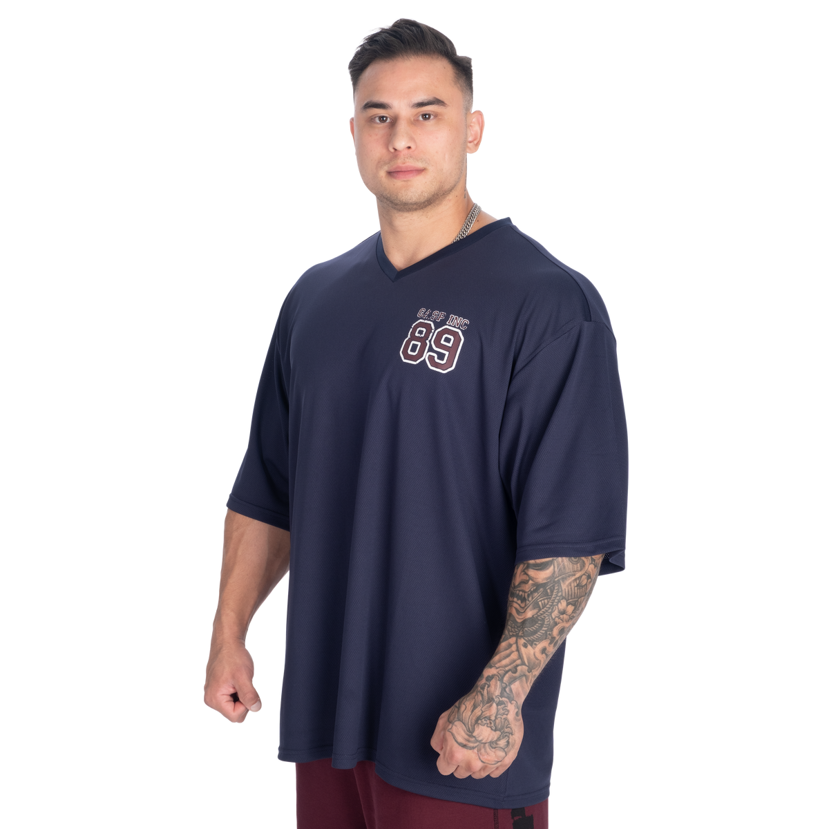 GASP V-Neck Mesh Iron Tee